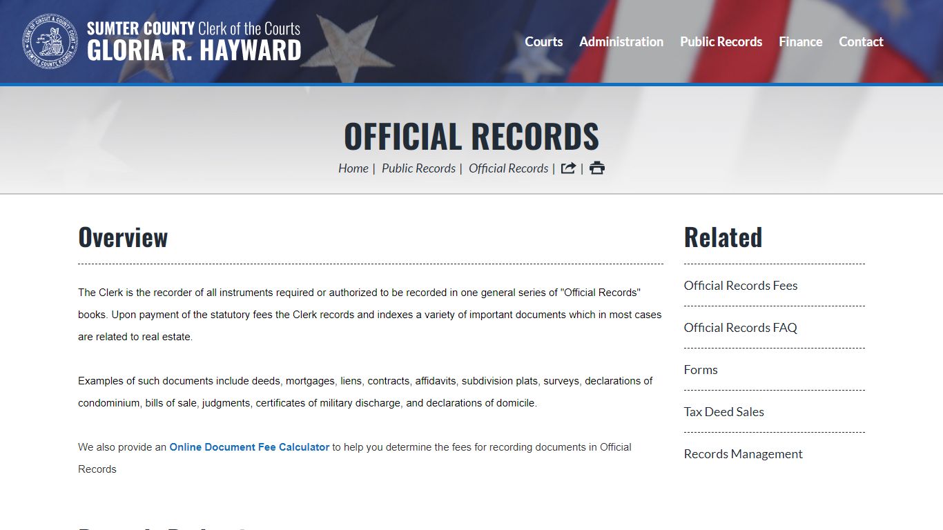 Official Records | Sumter County Clerk of Courts